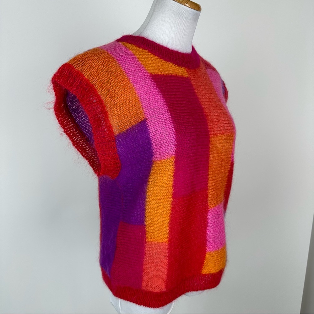Vintage Renee Tener for Jeanne Pierre Colorful Mohair Blend Sweater Size Med Pet - Picture 4 of 14